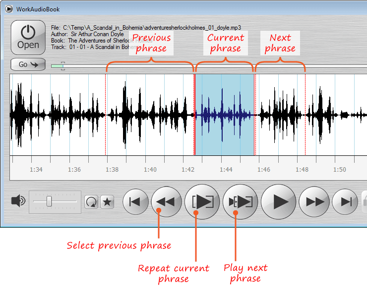 Split audio into phrases